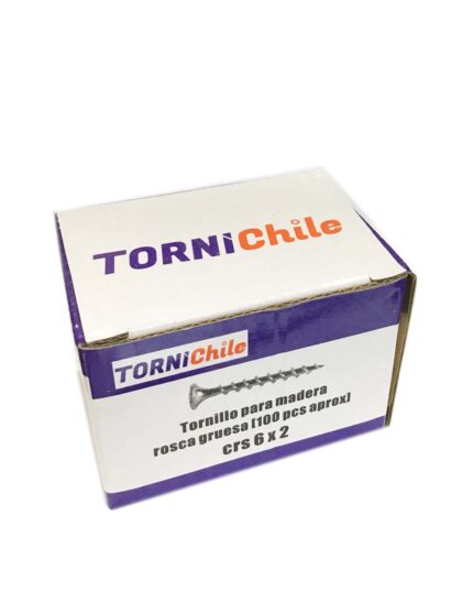 Tornillo para Madera Rosca Gruesa 6 x 2″ - Caja 100 Unidades